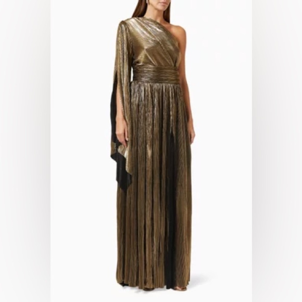 Bronx & Banco Gold One-shoulder Maxi Dress, XS